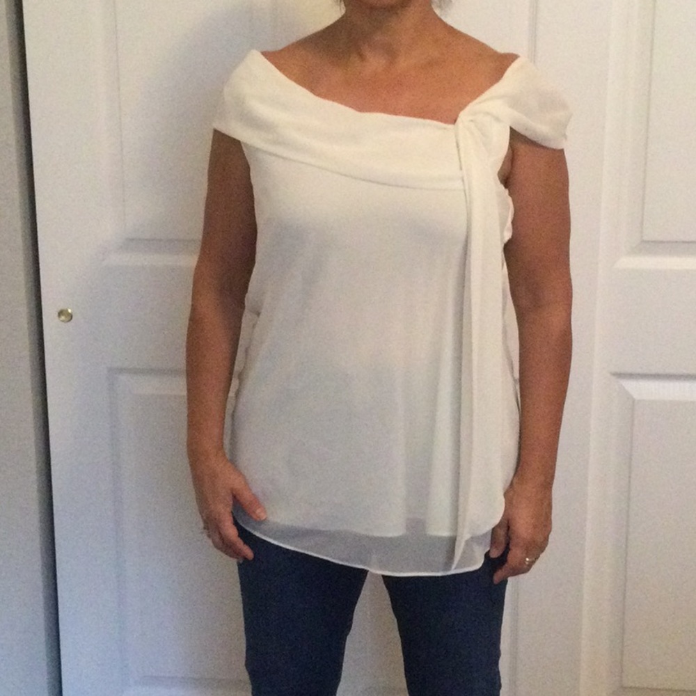 DKNY cream blouse